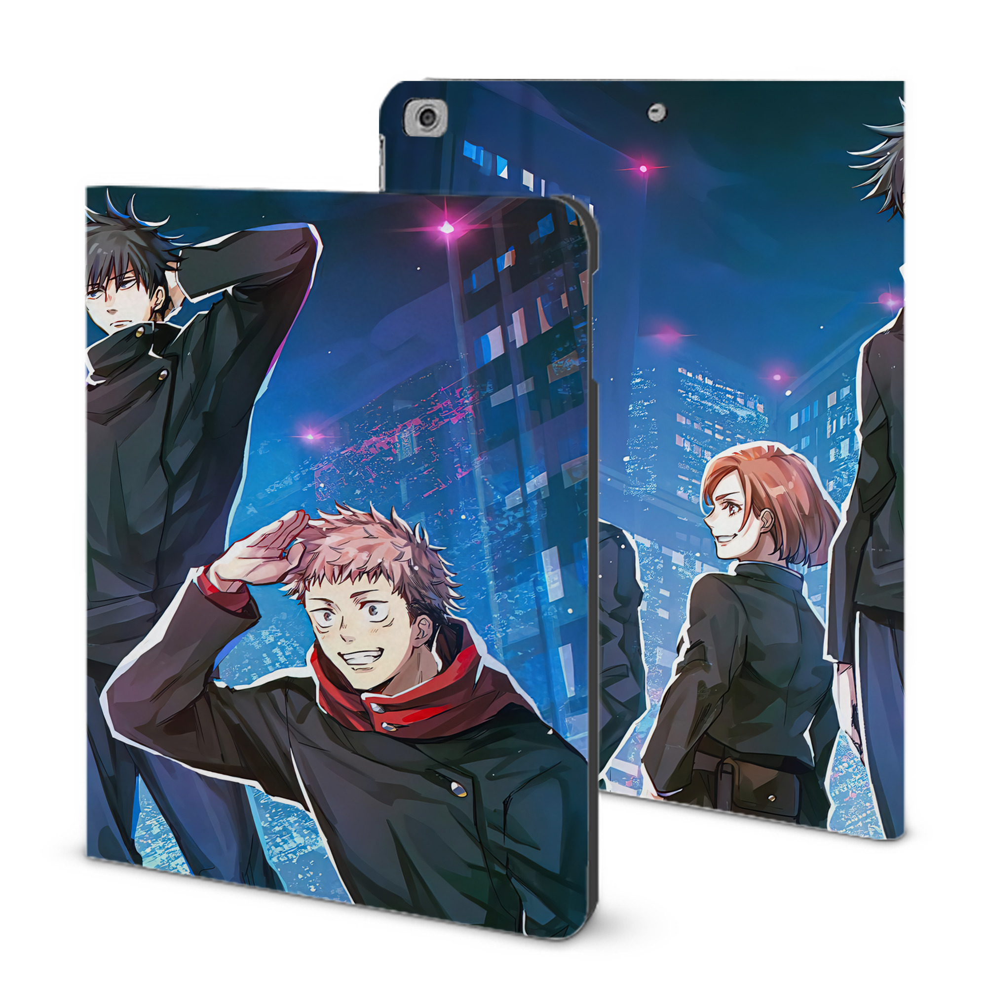 （画像用） 呪術廻戦 Jujutsu Kaisen IPad ケース ブック型 PUレザー TPU 耐衝撃 軽量 薄型 ペン収納なし 全面保護 IPad 各モデル対応